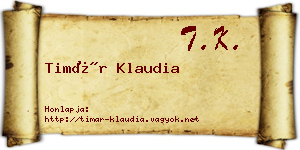 Timár Klaudia névjegykártya
