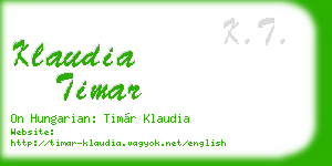 klaudia timar business card